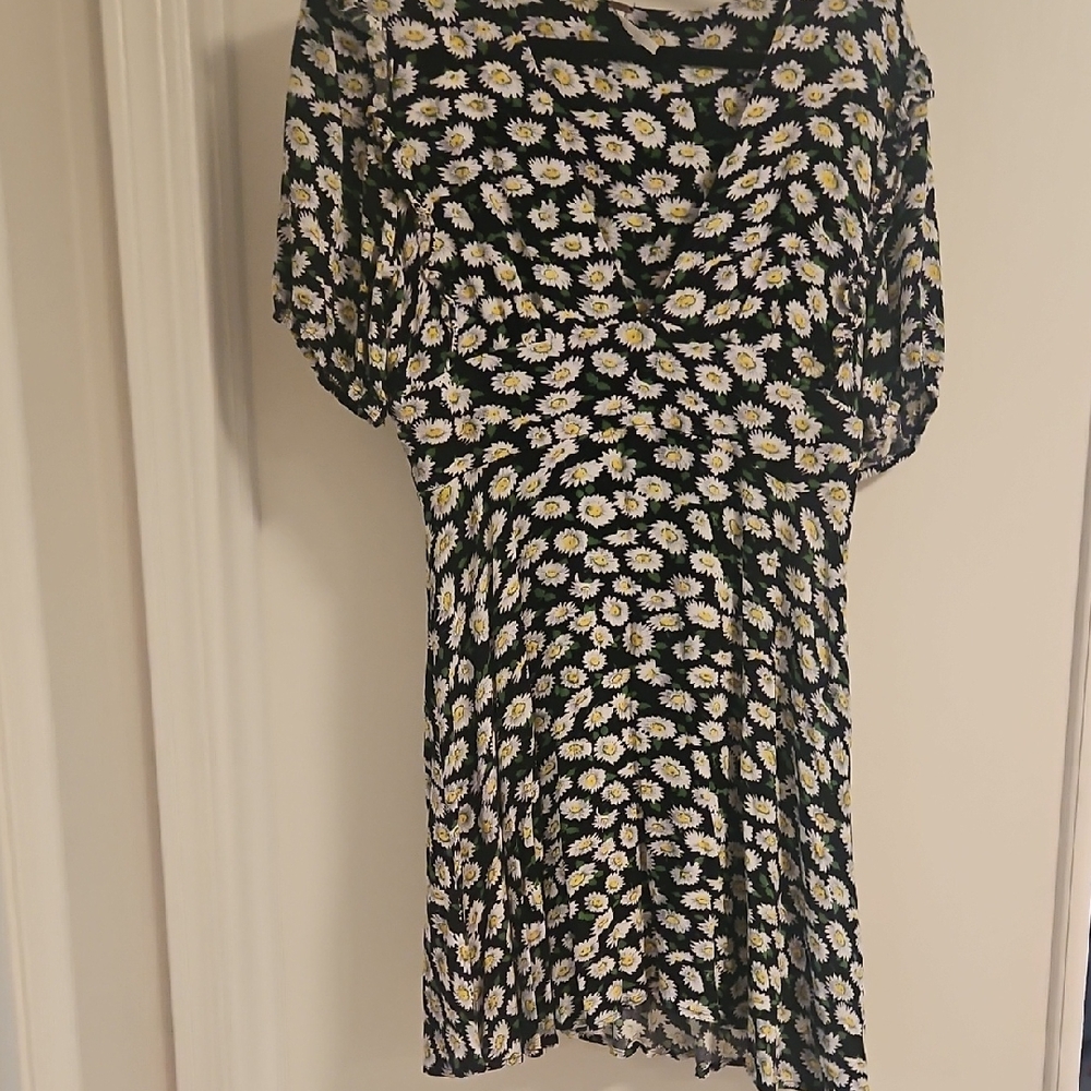 Free People Black and White Floral Mini Dress